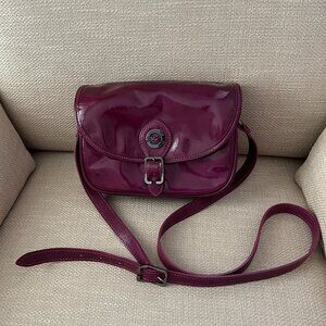 Longchamp Patent Leather Crossbody Bag in Plum